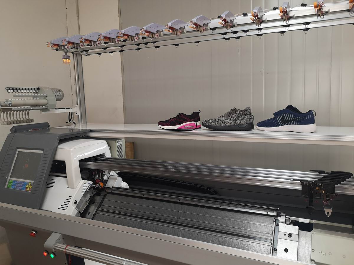 How to make Nike flyknit by our Shoeupper knitting Machine AutoKNIT